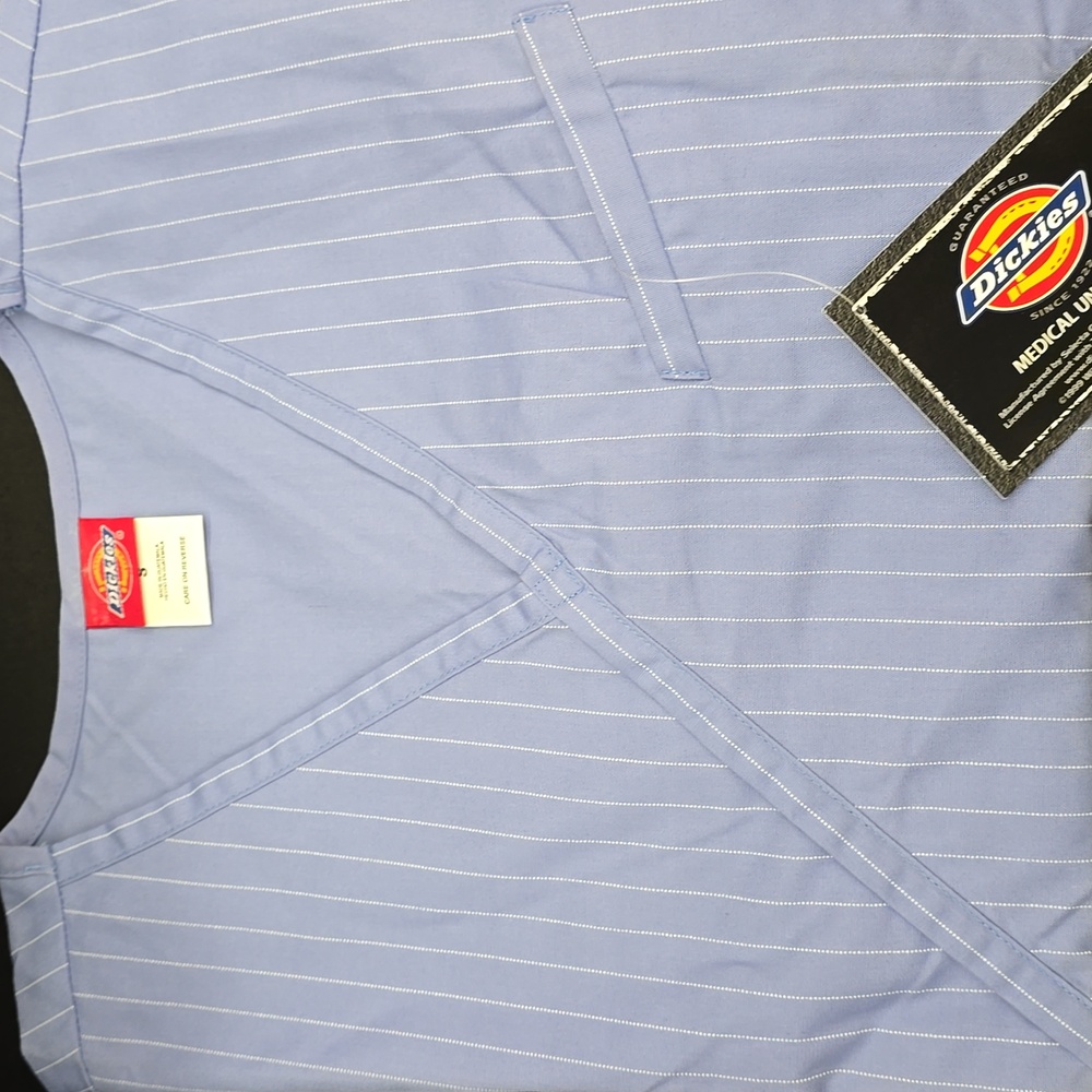 Dickies Blue Striped Scrub Top
